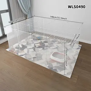 DIY Cat Cage Indoor Large Space Rabbit Villa, Free Assembly Small Pet Cage, Dog Fence, Animal Enclosure, Ideal for Cats and Rabbits