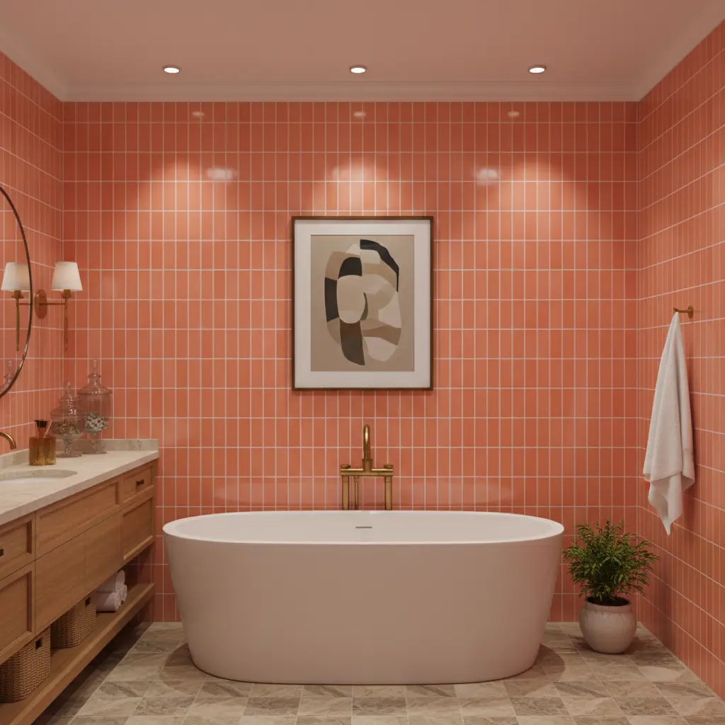 St Lucia Peach 2.5 x 5 Ceramic Tile Glossy