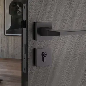 Metal Door Lock Set with 3 Keys, Suitable for Bedroom, Room, Study, Includes Lock Body or 2 Handles, Secure Indoor Door Lock