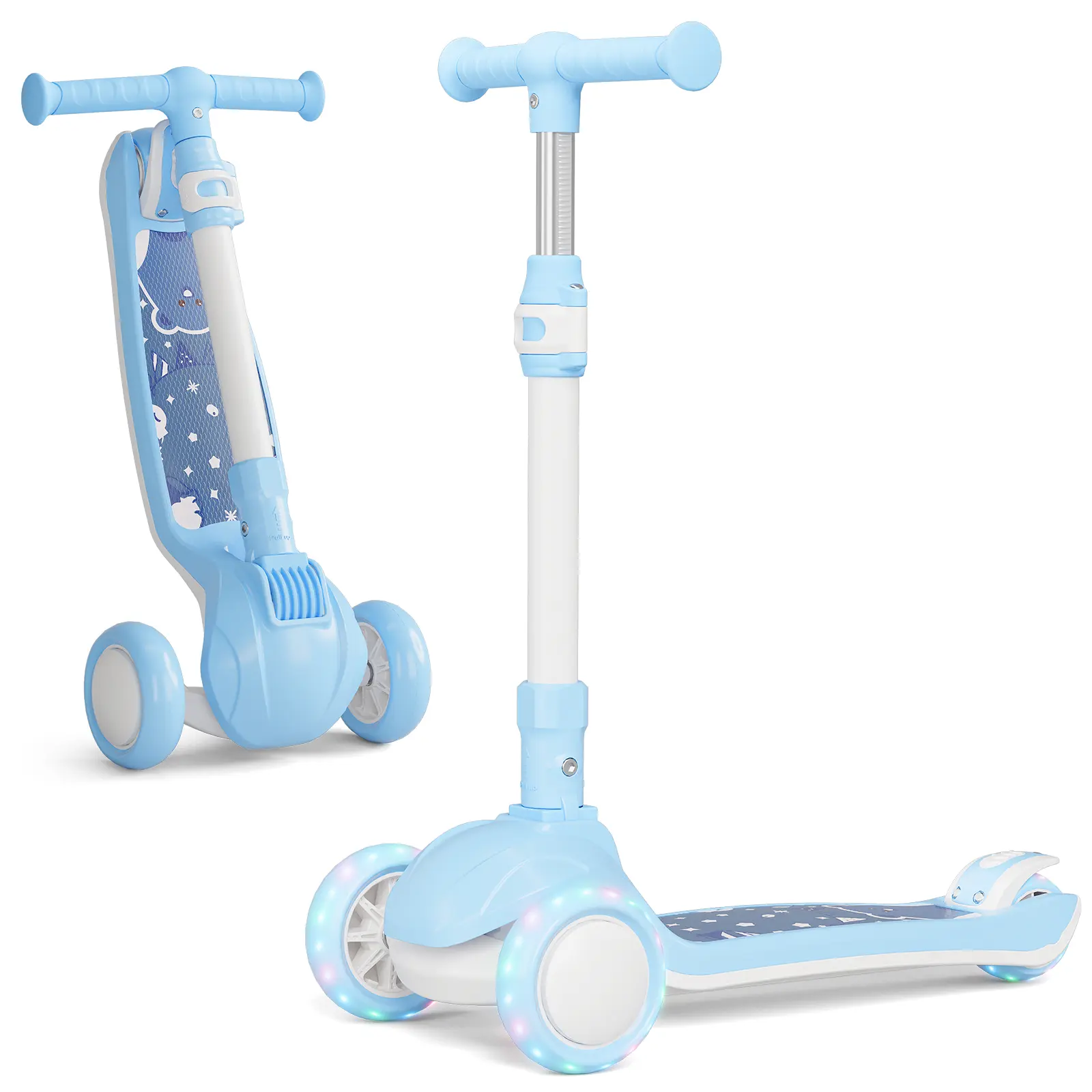 Commugo D1 Ultra-Lightweight 6lbs Foldable Scooter, Grow-with-Me 3-Level Height Adjustment, Extra Wide Deck Kids Kick Scooter, Supports up to 110lbs for Ages 4-12 Years Old summerwins,