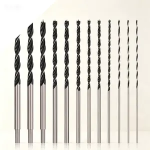 Precision Extra Long 12-Inch Brad Point Drill Bit Set, 12 Pcs High Carbon Steel Wood Drill Bits for Plastics, PVC, Composite, Rubber & Hardwood, 1/8", 3/16", 1/4", 5/16", 3/8", 7/16", 1/2", Reusable & Durable Bits for Professional Carpentry