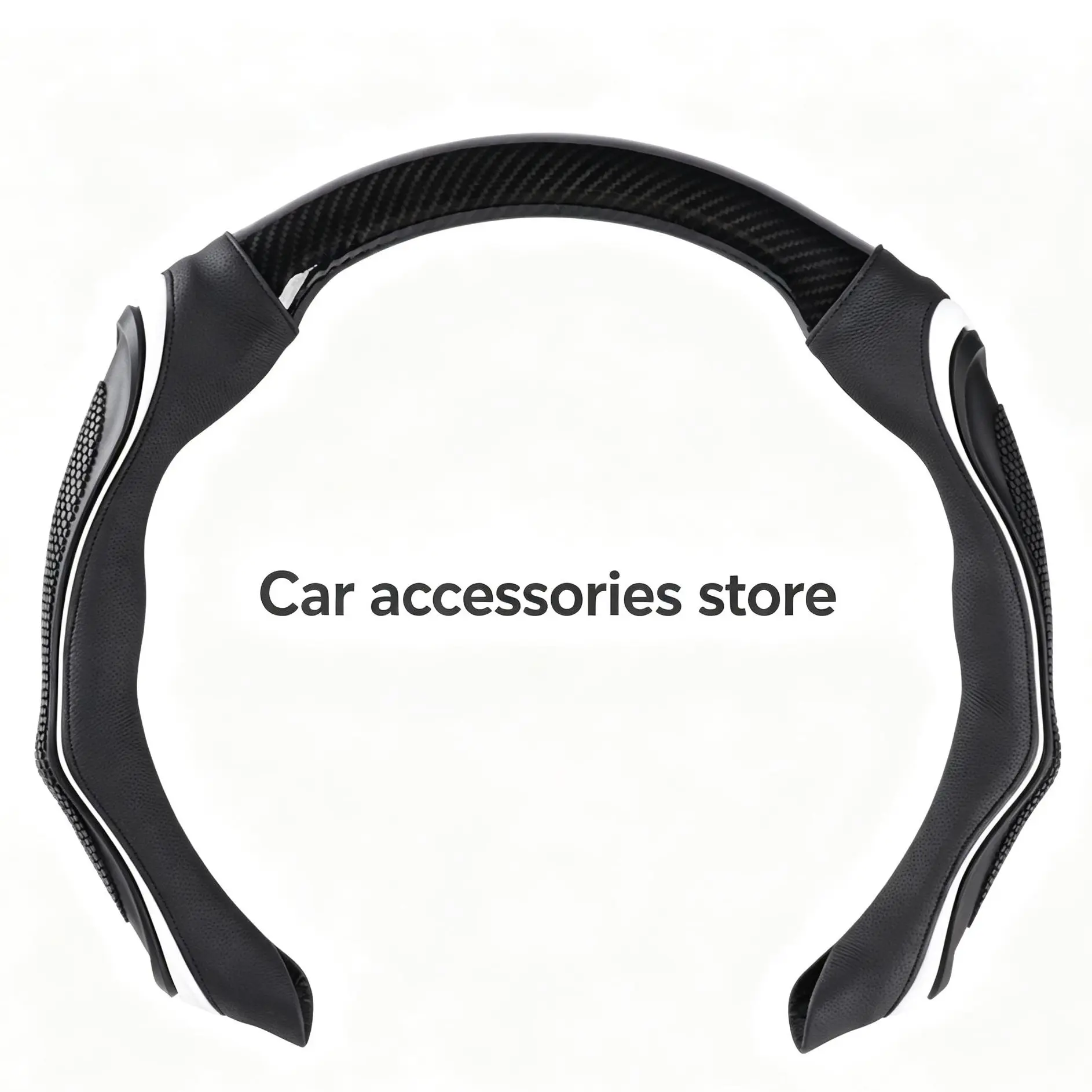 Car accessories store-Universal Carbon Fiber-Napa Leather Combination Steering Wheel Cover, 2026 New Design, Car Interior Accessory sohochic