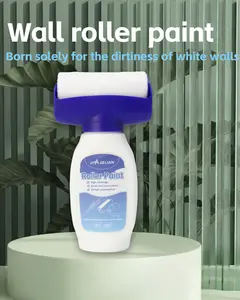 Water-Based Latex Interior Wall Paint, 500g Low-Odor Non-Toxic Interior Use Paint with Large Roller for DIY Home Wall Refinishing & Renovation Projects