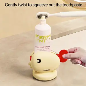 Stainless Steel Squeeze Toothpaste Device Practical Squeezer Toothpaste Holder Presser Portable Squeeze Facial Cleanser Toothpaste Clip Stand Hands-Free