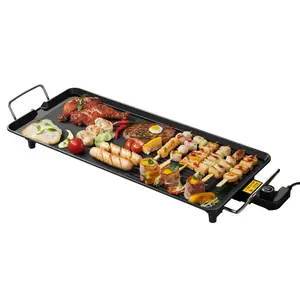 Electric Griddle Teppanyaki Grill, indoor Smokeless Grill,Aluminum Handle to Prevent Scalding,5 Adjustable Temperatures,Non-stick Surface,Plancha Electrica TikTokShopBlackFriday