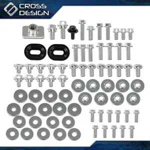CROSSDESIGN 76pcs Full Bolt Kit Fit For Honda CR 80 85 125 250 450 480 500 Fenders Seat Shroud