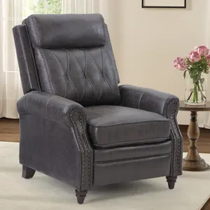 EBELLO Pushback Recliner Chair for Adults Comfy Fabric Push Back Recliner with Rivet Lazy Boy Recliner Single Sofa Accent Chair for Living Room, Reading Nook, Bedroom