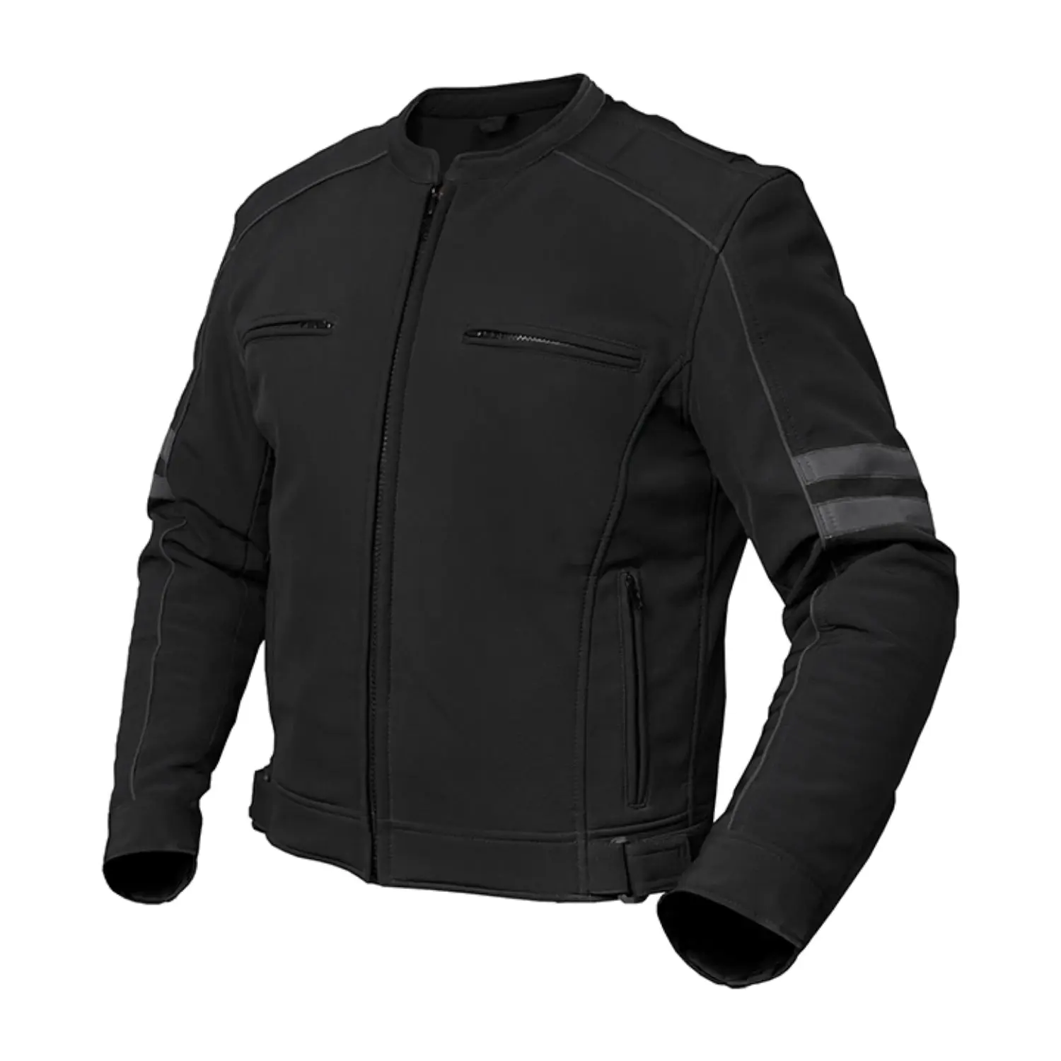 DANIEL SMART HyperVolt Men's Sporty Long Sleeve Textile Motorcycle Jacket - Water-Resistant All-Season, Zip-Out Liner, 360 Reflective Piping, Mock Neck High-Visibility Riding Jacket