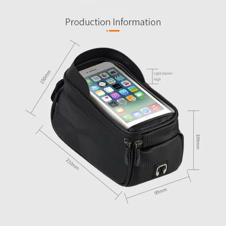 Bicycle front beam bag, waterproof mountain bike front bag, mobile phone storage, cycling hanging bag, road bike upper tube saddle bag, waterproof multifunctional storage bag, sports cycling mobile phone bag Mtb Frame