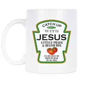 Funny Christian Mug with 'Catch Up with Jesus' Relish Him Design - Perfect Faith Based Gift, Meme Gift, Funny Mug, Gift For Friend