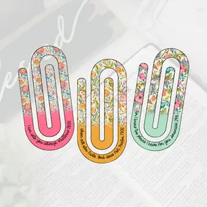 Jumbo Paperclip Bookmarks - Acrylic Floral Scripture Bookmark, Christian Bible Book Mark