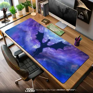 Skyrim Alduin Mouse Pad, Game Dragon Gaming Desk Mat, Desk Mat, PC Accessories.