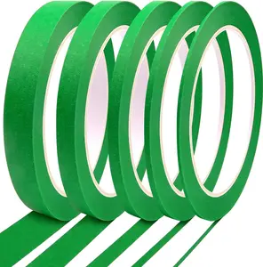 5 Rolls Pinstripe Tape - Masking Tape 1/16", 1/8", 1/4", 1/2", 3/4" - Thin Painters Masking Automotive Tape for DIY, Car, Auto, Paint, Art, Tumblers (Green)