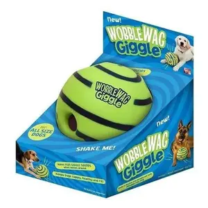 Wobble Wag Giggle Glow Ball - Interactive Dog Ball with Glow-In-the-Dark Technology, Medium Size (14CM), Durable Design, Health-Focused Play Enrichment Toy Smart Bouncing