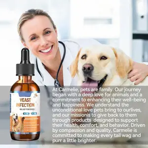 ZeroValley Carmelie Dog Ear & Skin Relief Drops, Yeast Infection Treatment for Dogs – Bacon Flavor 60ml | Soothes Itching, Supports Healthy Ears & Skin, Allergy Relief for Puppies & Dogs