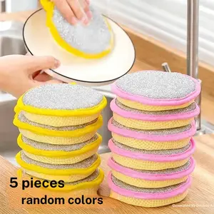 5-Piece Dual-Sided Dish Sponge Set, Non-Sponge Rubber Material, Unvulcanized Design, Not Impregnated, Ideal for Home Cleaning Tools