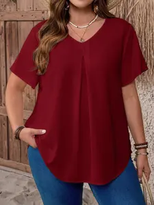 Women's Loose-Fitting Casual Blouse Top Shirts, Breathable Fabric Design, Perfect for Everyday Daily Wear & Weekend, Comfortable Women's Clothing