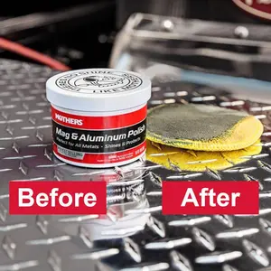 MOTHERS Mag and Aluminum Polish Paste, Removes Oxidation and Delivers Mirror Finish, Cleans Polishes and Protects, For Uncoated Aluminum Magnesium Stainless Steel, Brilliant Shine with Ease of Use.