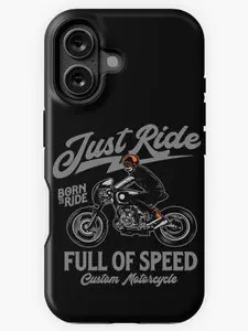 Just Ride Moto iPhone Case Compatible with iPhone X, 11, 12, 13, 14, 15, 16 & more