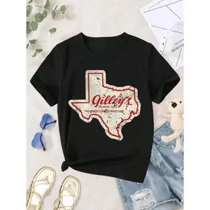 Vintage Gilleys Pasadena Texas Women'S T-Shirt - Retro Western Style Short Sleeve Crew Neck Black Tops Womenswear Golf Gift T-Shirt For Men And Women