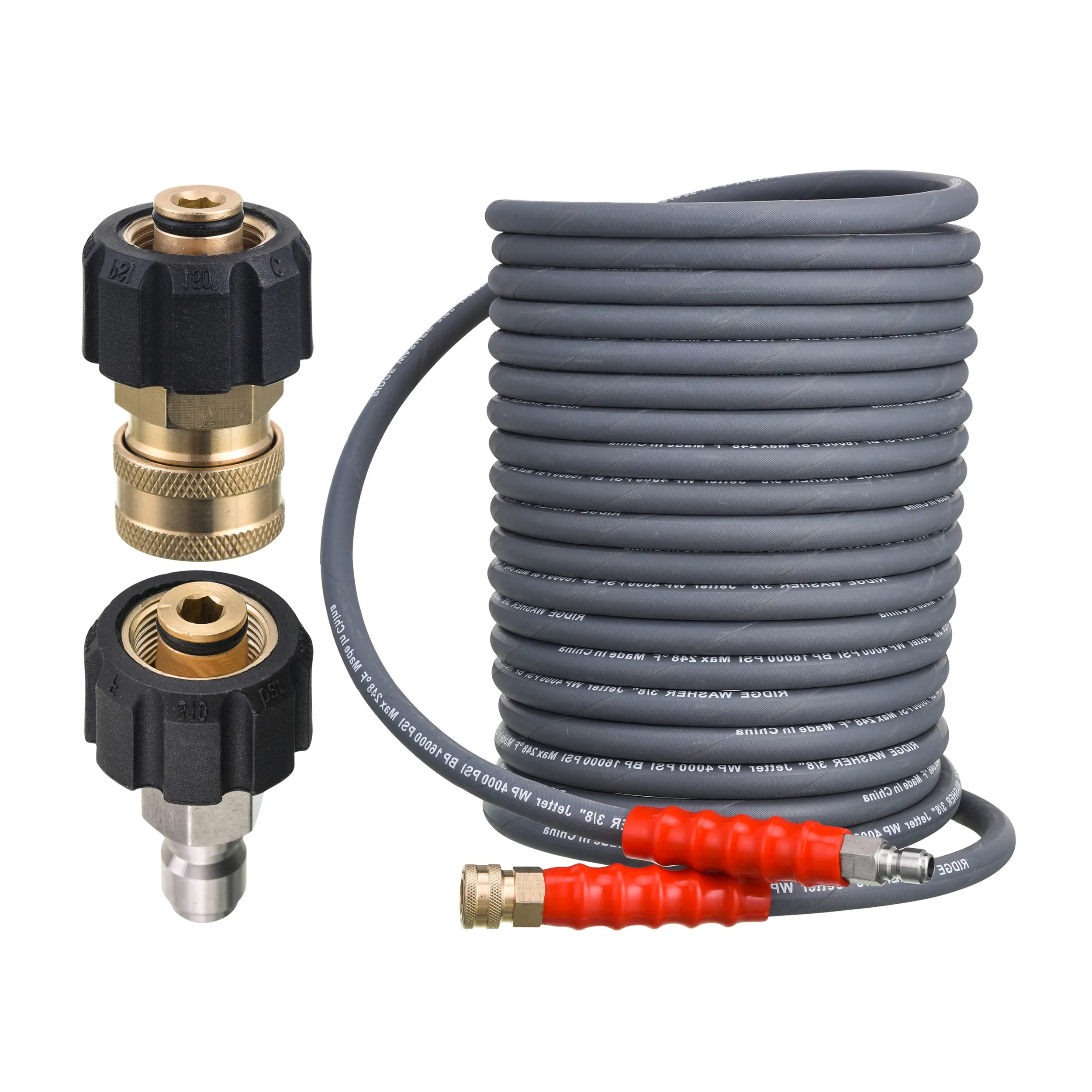 RIDGE WASHER High Pressure Washer Hose, 50ft x 3/8in, 4000 PSI Burst Pressure, Flexzilla Compatible, Briggs and Stratton Fit, Hot & Cold Water Use, M22 14mm to 3/8in Quick Connect【DealsForYouDays】, Simpson