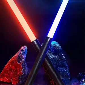 Double Edged Light Saber, 1 Set Rechargeable LED Light Saber with 15 RGB Color Changing, 2 in 1 Decorative Lighting for Party, Cosplay, Costume, Gifts for Boyfriend, Double Edged Lightsaber