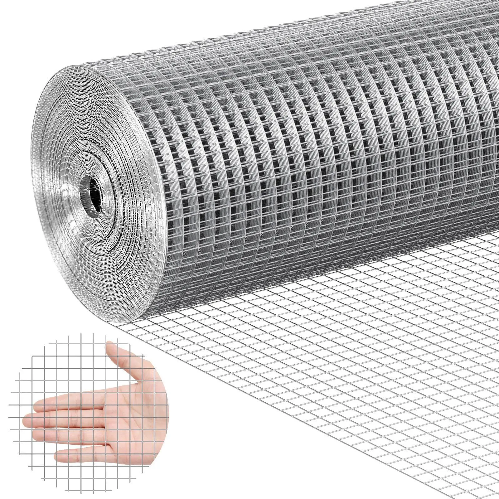 VEVOR Hardware Cloth, TikTokShopBlackFriday, Max. 1/2 inch  48in x 100 ft 19/23 Gauge, Hot Dipped Galvanized Wire Mesh Roll, Chicken Wire Fencing, Wire Mesh for Rabbit Cages, Garden, Small Rodents
