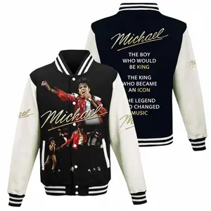 Michael Jackson Varsity Baseball Jacket – Pop Legend Fashion Gift