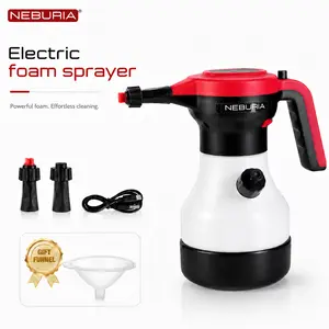 【FathersDayGift】NEBURIA Electric Foam Sprayer,Rechargeable High Pressure Foam Cannon for Car Wash,Auto Detailing,Home,Industrial Cleaning，Smart Pressure Control Core,Ergonomic Handle,Portable Cordless Cleaner for Kitchen,Windows,Bathroom