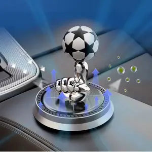 Rotating solar-powered soccer-shaped car air freshener, solar-powered straight soccer car aromatherapy, rotating solar car air freshener, gift for soccer fans and men
