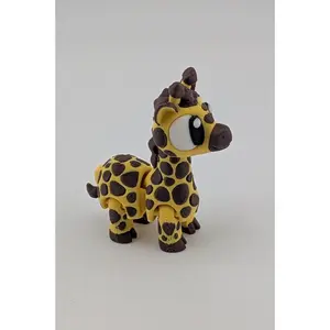 Mini Articulating Giraffe 2.25" Tall Durable PLA Plastic with Flexible Midsection Movable Legs & Head Perfect for Fidgeting & Posing Cartoon Statue
