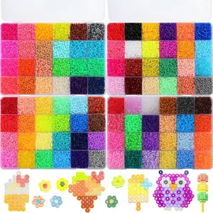 🎨 2.6mm 72-Color Fuse Beads Kit (Bonus Beads Included!) ✨ Parent-Child DIY Pixel Art Craft | All Tools (Pegboard/Iron/Templates) Ready 🛠️ Easy Melt & Create | Perfect 5+ Kids’ Holiday/Party Gift Hit! 🎁