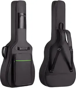 Acoustic Guitar Bag 0.35 In Thick Padding for 40 41 42 in Acoustic Guitars  Dual Adjustable  Strap Guitar Case Gig Bag with  Hanger Loop, Green CY0291