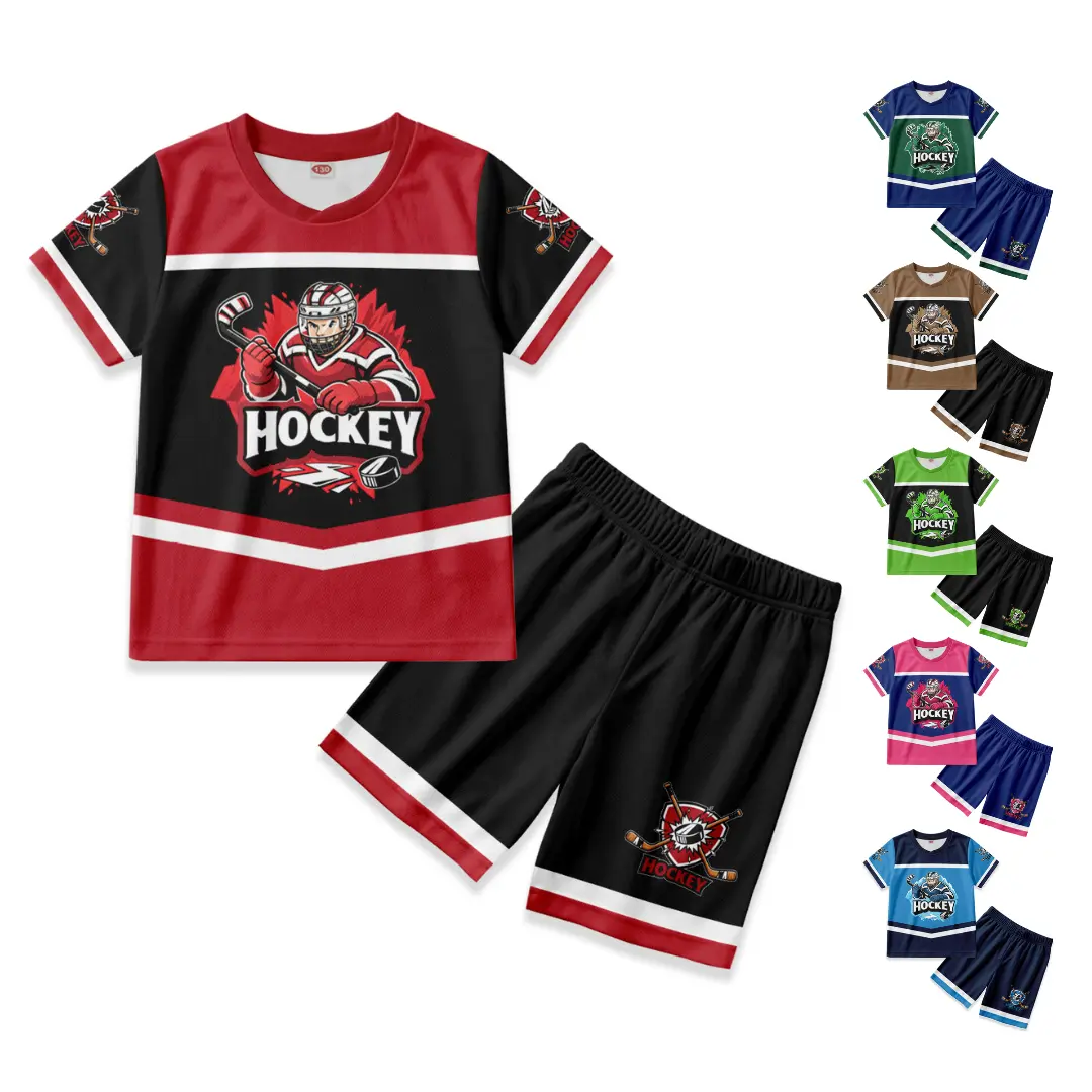 Hockey Jersey for Kids Active Performance Outfit Boys Girls Summer Sports Training Set