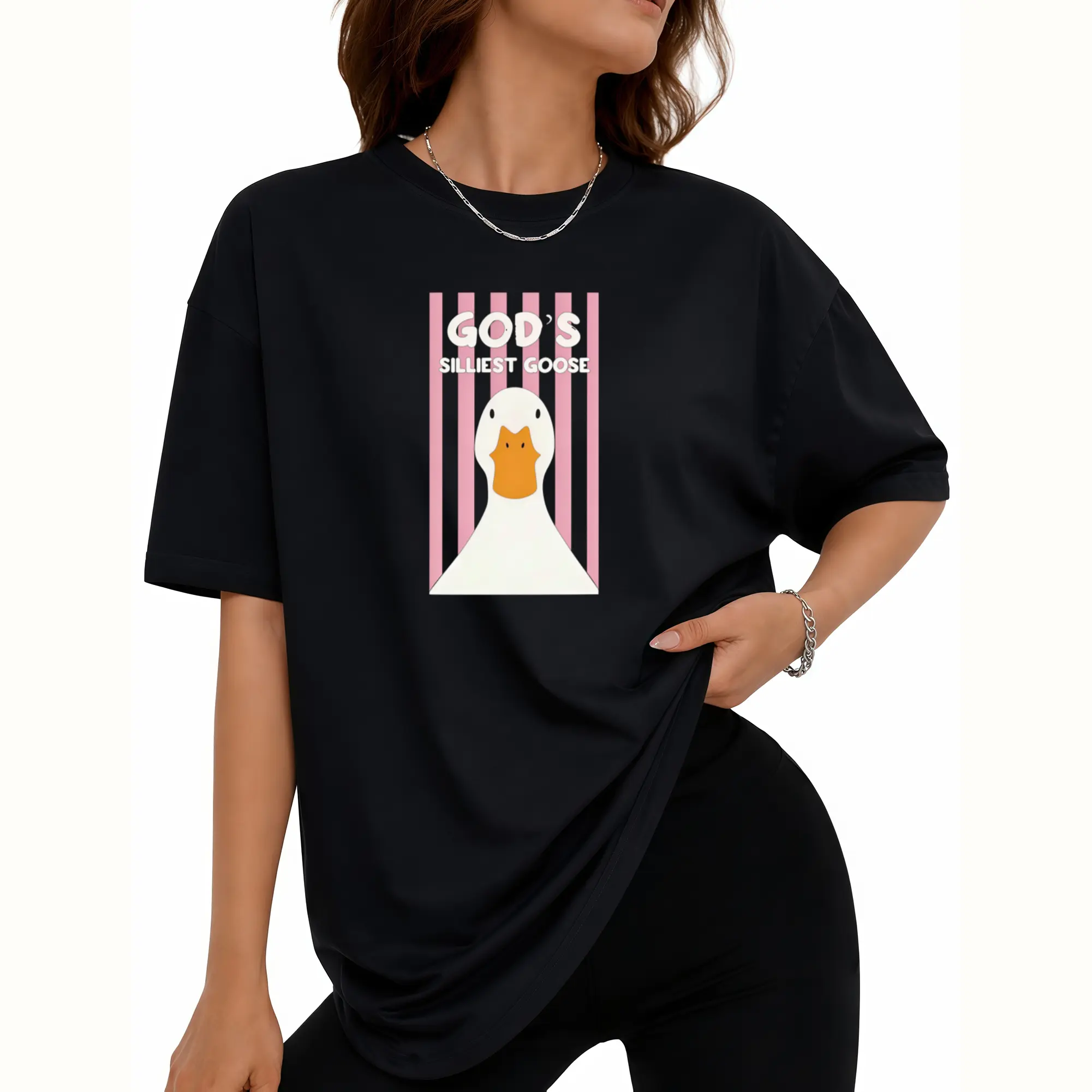 God's Silliest Goose Retro Christian T-Shirt, Funny Duck Graphic Faith Tee