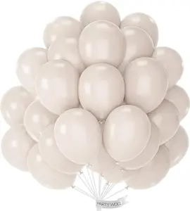 PartyWoo Beige Balloons 50pcs 12 Inch Boho Cream Ivory Neutral Latex Helium Balloons for Graduation Wedding Anniversary Engagement Bridal Graduation Baby Shower Birthday Party Decorations White-F60