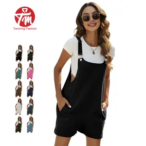 Tanming Women's Sleeveless Summer Bib Shortalls - Minimalist Basic Pinafore Overalls Jumpsuits with Pockets, Adjustable Straps | Women's Clothes,summerwins
