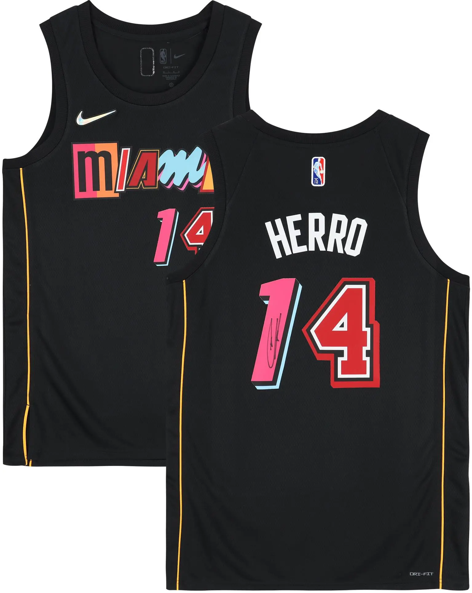 Tyler Herro Miami Heat Autographed Black Nike Mixtape Edition Swingman Jersey - Fanatics Authentic Certified