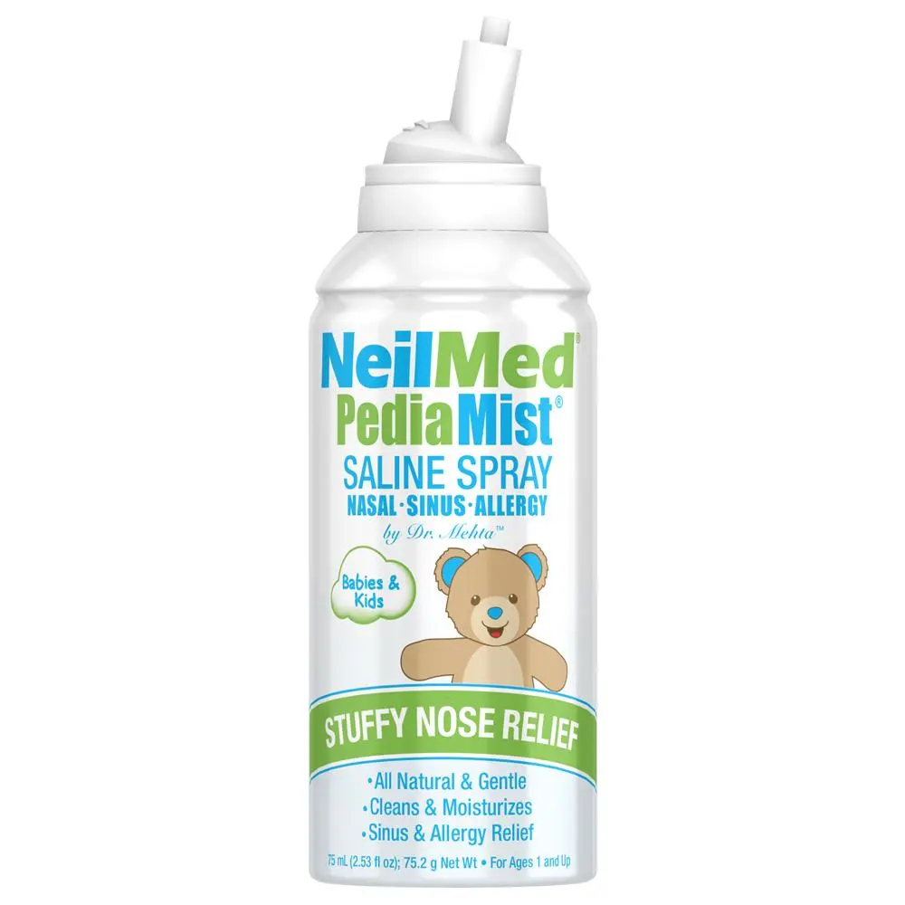 NeilMed PediaMist Saline Spray for Kids - All Natural & Gentle Nasal Congestion Relief - Helps with Allergies, Sinusitis & Dryness - 2.53 fl oz NeilMed PediaMist Saline Spray for Kids - All Natural & Gentle Nasal Congestion Relief - Helps with Allergies, Sinusitis & Dryness - 2.53 fl oz