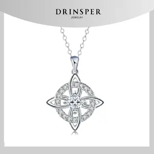 Drinsper Witches Knot Pendant Necklace for Women Girls Birthstone By Month Zirconia Hecate Dark Goddess of Witched Celtic Knot Design Tetragrammaton Collar De Amuleto De Protecion Pendientes Wiccan Pagan Fashion Jewelry Accessory Chrismas Gift for Mom