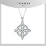 Drinsper Women's Witches Knot Sparkling Zirconia Pendant Necklace - Comfortable Adjustable Cable Chain, Artificial Zircon, Celestial Style, April Birthstone, Hecate Dark Goddess Celtic Knot, Tetragrammaton Protection Amulet, Goth Pagan Gift for Women