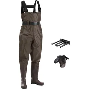 Fishing Waders for Men with Boots Womens Chest Waders 2-Ply Nylon/PVC Waterproof for Hunting with Boot Hanger