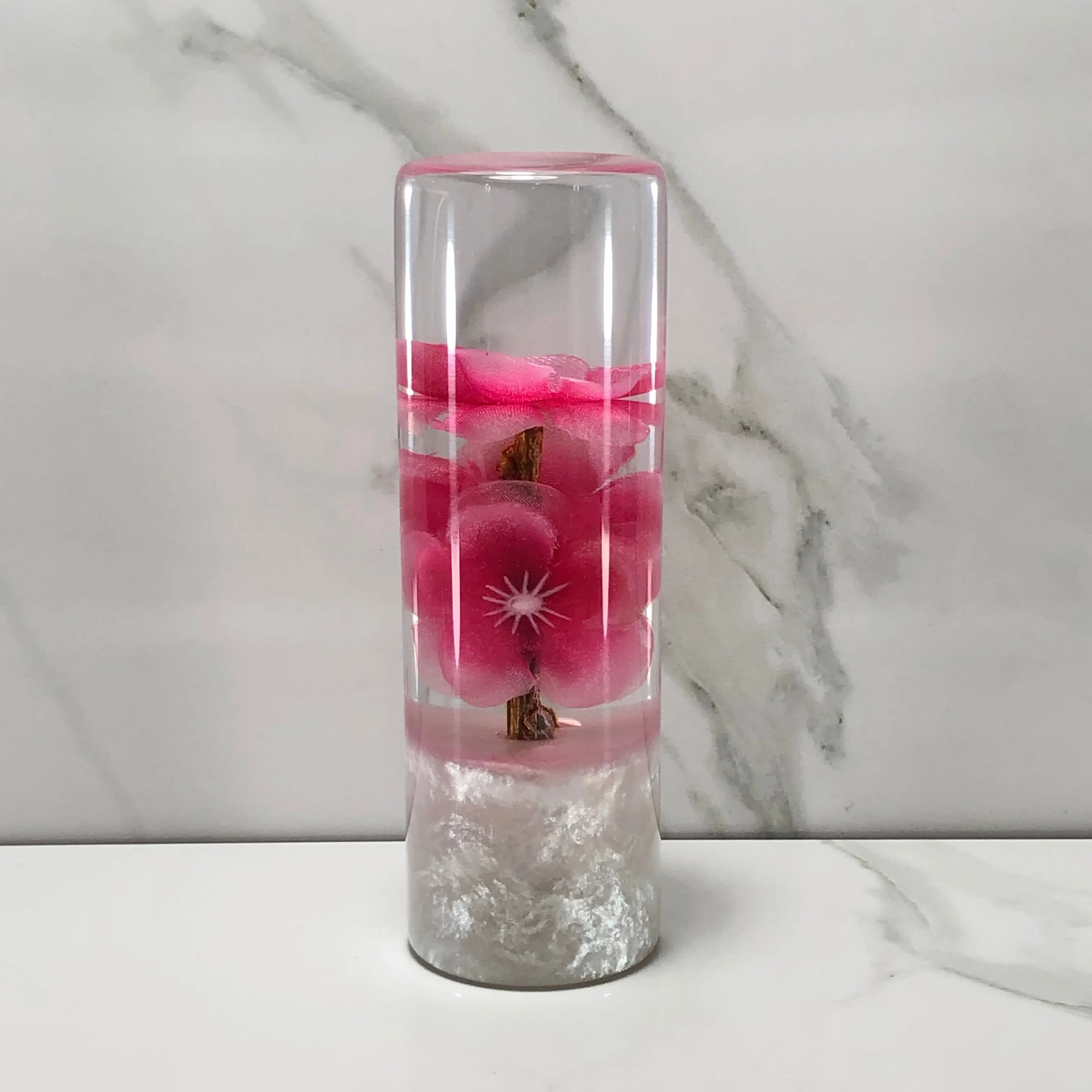 Mr__Grip 4 1/2 Inch Flower Resin Custom Shift Knob Pink Cherry Blossom JDM