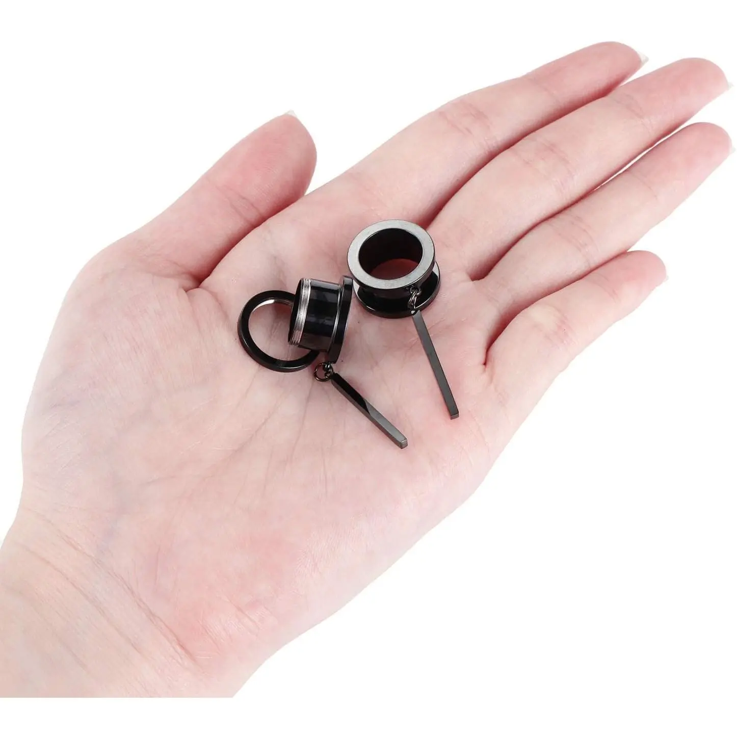 Minimalist Vertical Bar Geometric Dangle Ear Tunnels Surgical Steel Expander Dangle Gauges Stretcher Piercing