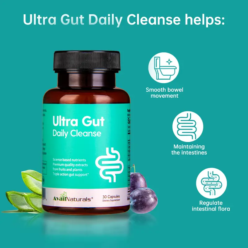 AvailNaturals Daily Cleanse - Gut & Colon Support｜Advanced Formula with Senna leaf extract & Cassia seed｜Contains 2.5 Billion Probiotics｜Dietary Fiber