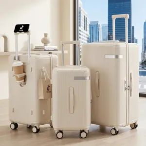 【3-Piece Luggage Set】Compact and Stylish Lightweight Durable PC Material Shell Travel Suitcase Set with Silent Spinner Wheels, 20/24/28 Inch, Travel Must Haves