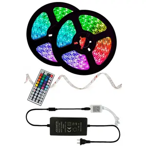 Perfect Holiday LED Strip Lights Complete Kit Color Changing Remote Control 300 LED 32FT Indoor Ambient Lighting Rgb Colorful Led Rgb Led Effects