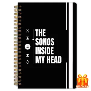 "Song in My Heart" spiral notebook, measuring 5.5 x 8.3 inch, features high-quality grid paper and a sturdy, durable spine. Specifically designed for collecting lyrics, this notebook serves as a music diary, a journal for musicians to record their songs.