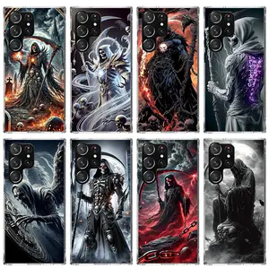 Death Grim Reaper Skull Scythe Smartphone Casing, Soft TPU Back Cover Cellphone Protector, Mobile Phone Accessories for Samsung Galaxy S26, S25 Edge, S24, S23 Ultra, S22 Plus, S21, S20 FE