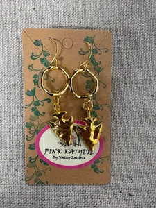 Gold Circle Arrowhead Earring